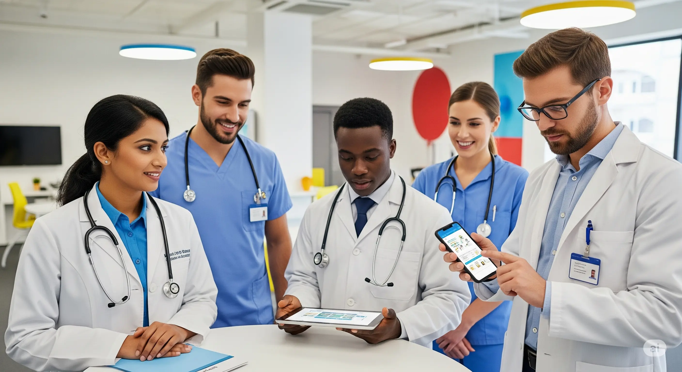 Healthcare professionals learning AI